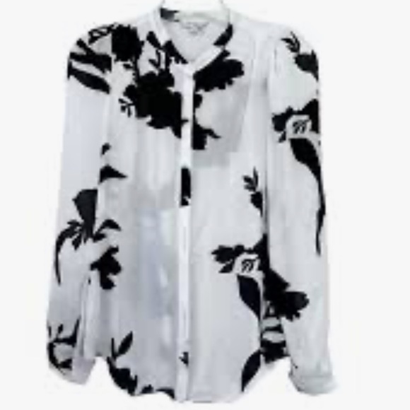 Joie Tops - Joie Black and White Floral Button-Up Blouse